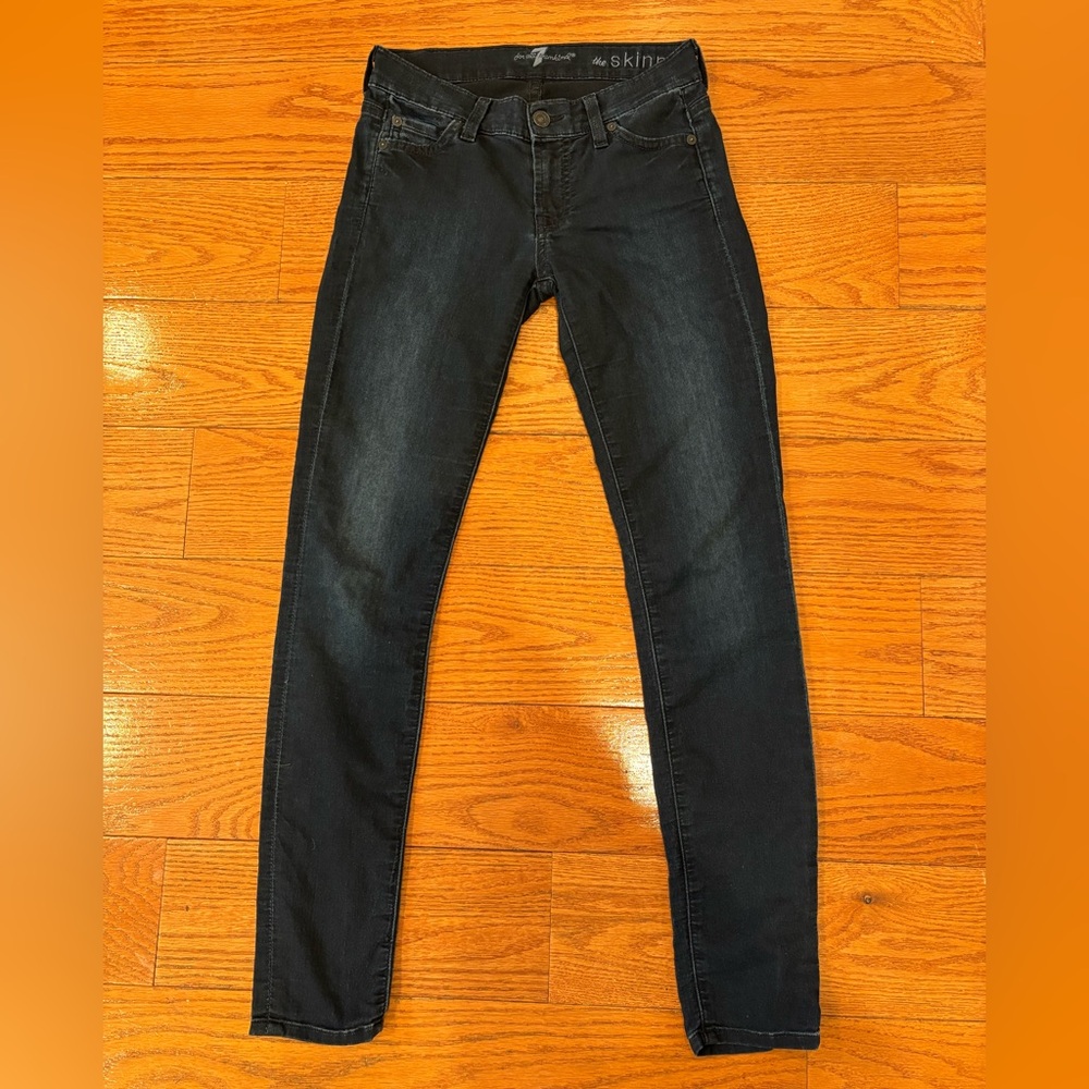 7 for all mankind dark wash the skinny jeans
